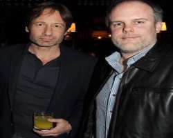 David Duchovny consuming alcohol